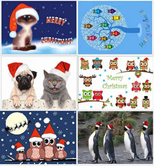 Edition Colibri Christmas postcards 24 pieces different motifs - Colorful mix of nostalgia, funny Christmas postcards, winter landscape postcards