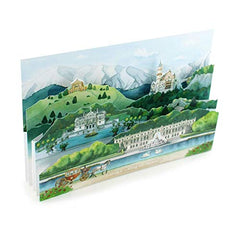BAVARIA - THE CASTLES OF KING LUDWIG II - lovingly made 3D pop-up card for a travel voucher/greeting card/invitation to Bavaria or to the Oktoberfest
