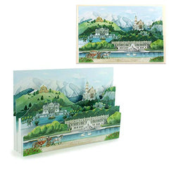 BAVARIA - THE CASTLES OF KING LUDWIG II - lovingly made 3D pop-up card for a travel voucher/greeting card/invitation to Bavaria or to the Oktoberfest