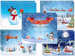 Edition Colibri 10 funny Christmas cards for families with children - 5 different snowman motifs x 2 pcs., lovingly painted naive art