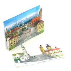 "MUNICH" pop-up card / 3D card - a lovingly made city map that can be used as decoration. A special Munich greeting card - or a lovely souvenir