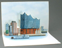 ELBPHILHARMONIE Pop-Up Card / 3D Card - Greeting Card made with love / Concert voucher for the Elbphilharmonie or travel voucher to Hamburg