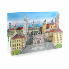 "MUNICH" pop-up card / 3D card - a lovingly made city map that can be used as decoration. A special Munich greeting card - or a lovely souvenir