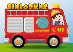 10 x  FEUERWEHR Geburtstagseinladungen