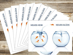 "NEW HOME - NEW HAPPINESS" (10661): 10 funny postcards to announce the change of address after moving or invitations to the housewarming party by Edition Colibri