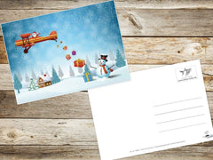 Edition Colibri 10 funny Christmas cards for families with children - 5 different snowman motifs x 2 pcs., lovingly painted naive art