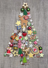 Edition Colibri XL Christmas card COLORFUL CHRISTMAS TREE with envelope - DIN A 4 folding card with colorful Christmas tree motif (11096)