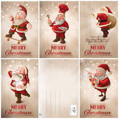 Edition Colibri 15 Funny Christmas Cards/Set with 5 funny Santa Claus motifs / 5 motifs x 3 = 15 greeting cards in A 6 format (14.8 x 10.5 cm) in retro/vintage style (11091-95)